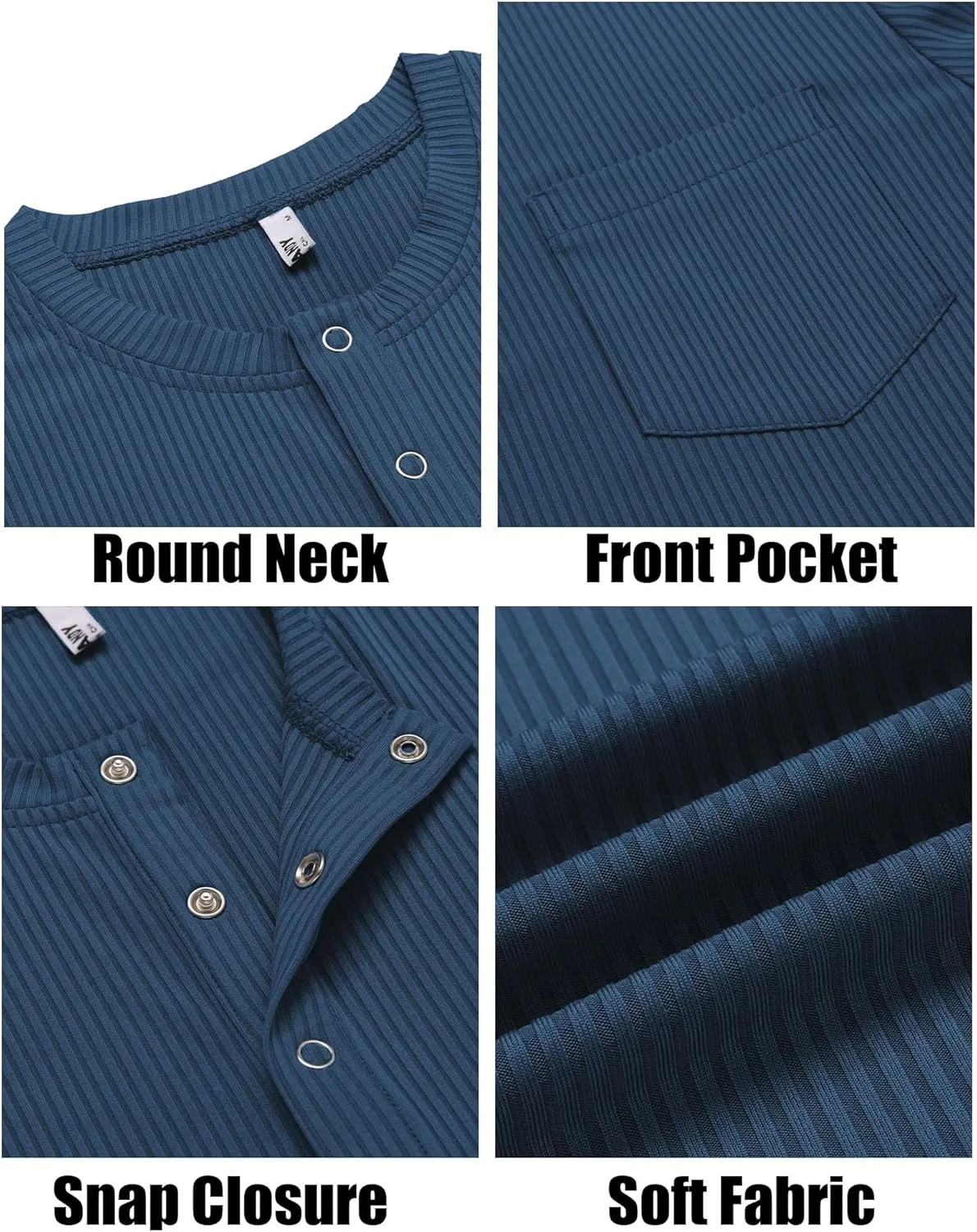 COOFANDY Mens Henley Shirts Short Sleeve Tshirt Basic Button Tees Summer Ribbed Pocket T Shirt Casual Stretch Tops