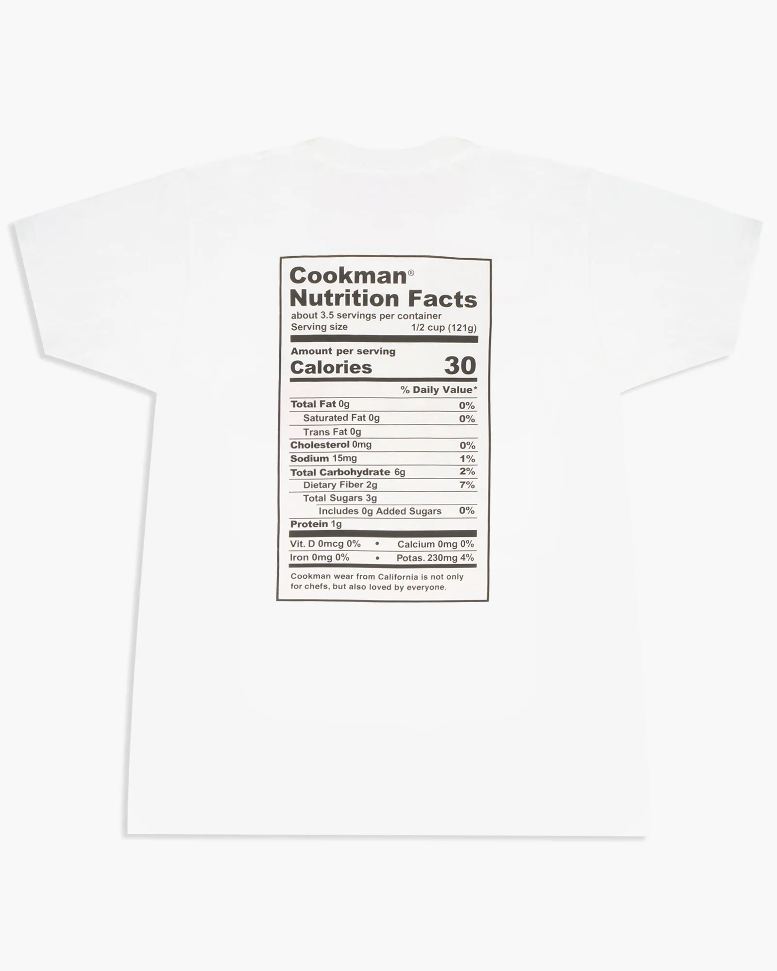 Cookman Nutrition Facts Tee - White