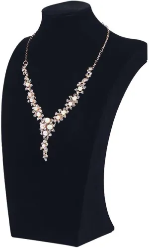 Coward Necklace Bust Stand, Necklace Holder Stand, Black Velvet Necklace Jewelry Display Holder for Home Use or Store Shop Show (9" Hight)