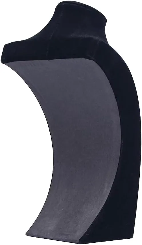 Coward Necklace Bust Stand, Necklace Holder Stand, Black Velvet Necklace Jewelry Display Holder for Home Use or Store Shop Show (9" Hight)