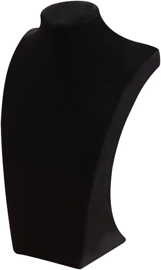 Coward Necklace Bust Stand, Necklace Holder Stand, Black Velvet Necklace Jewelry Display Holder for Home Use or Store Shop Show (9" Hight)