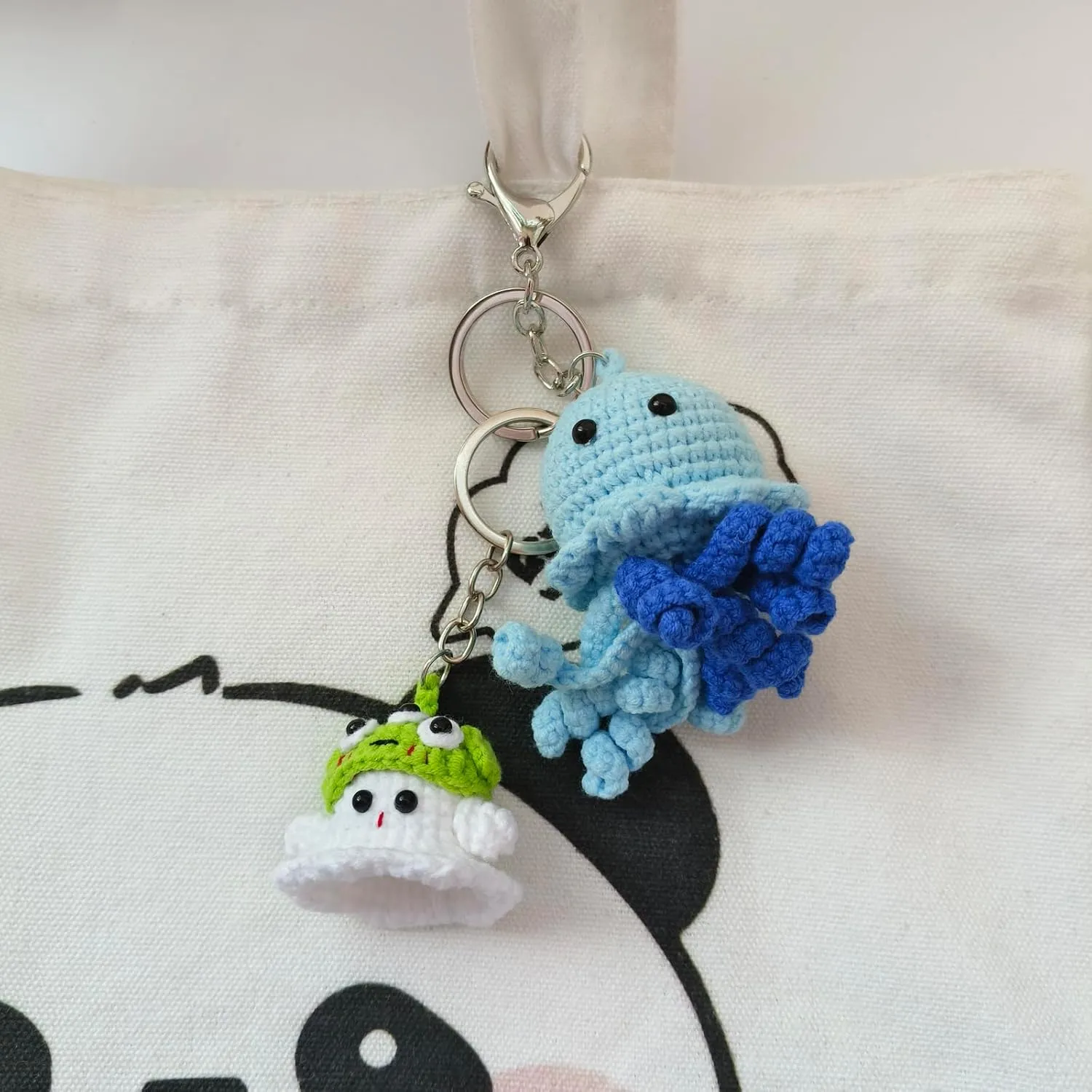 Crochet Keychain, Knitted Keychains for Women, Cute Kawaii keychain Charms Backpack Handmade Gift