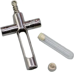 Cross Blood Vial Necklace, Necklace for Ashes, Glass Cremation Pendant Vial Tube, Fillable necklace, locket, Urn