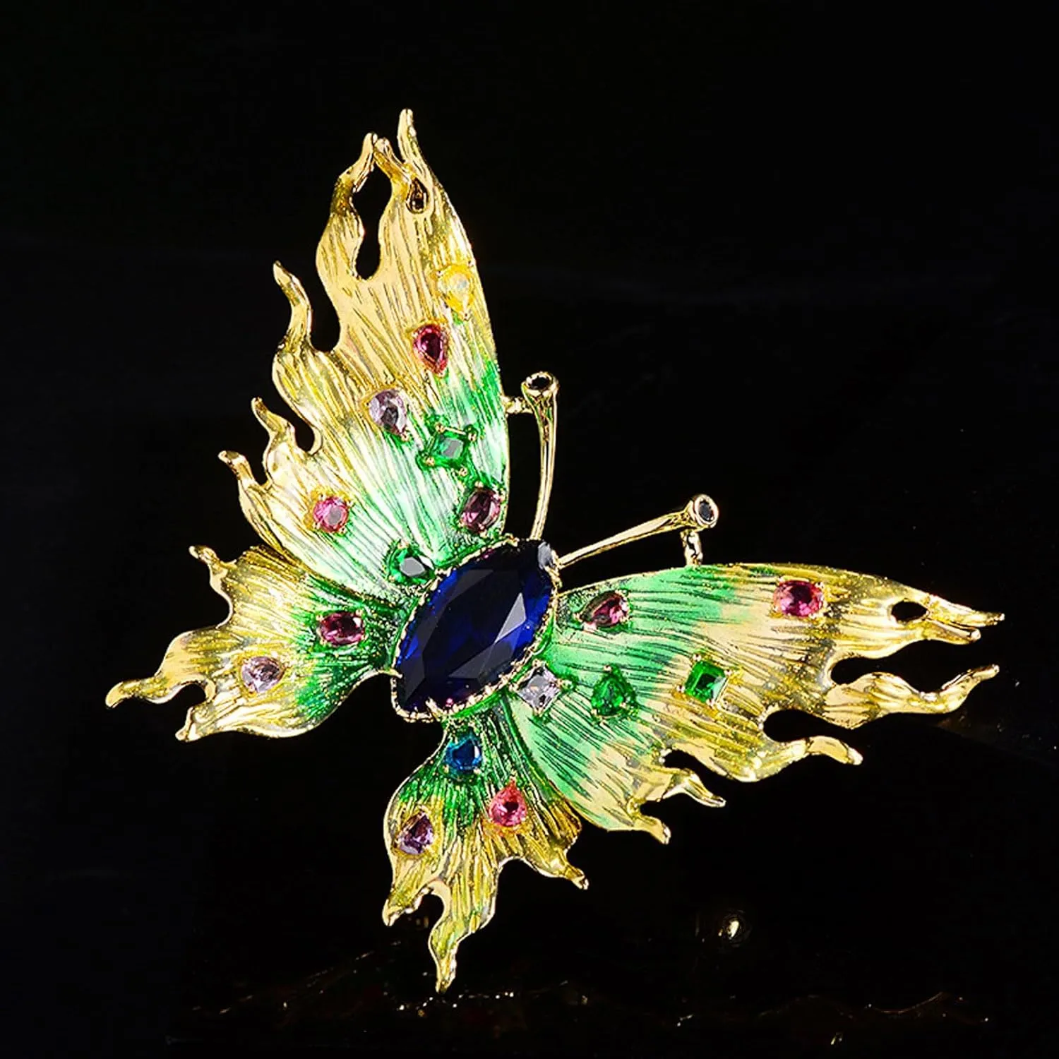 Cute Fashion Butterfly Brooch Pins Zinc Alloy Sweater Clothes Brooch Pins Simulated Rhinestone Brooch Lapel Pin Women Accessories Gifts for Birthday Wedding Anniversary