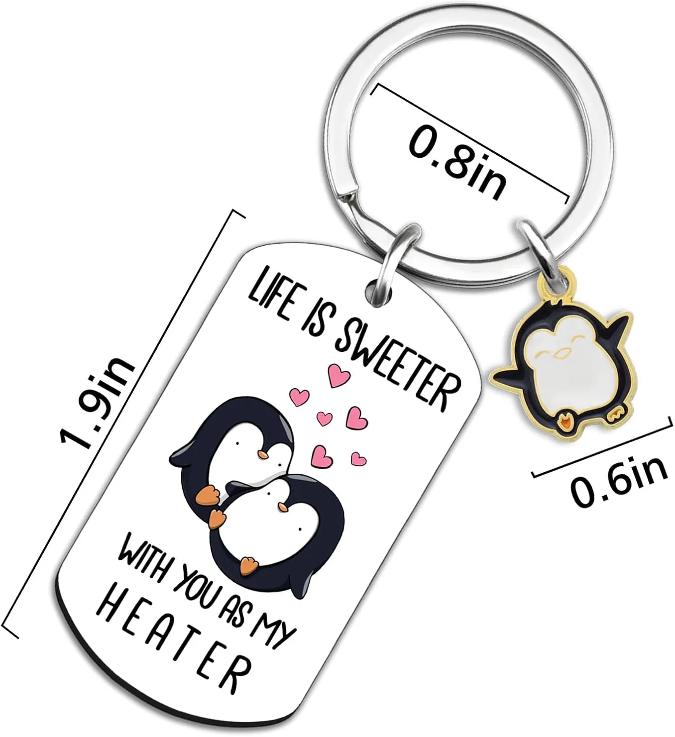 Cute Penguin Pig Keychain For Boyfriend Girlfriend Romantic Keychain Gifts For Him Her Birthday Presents Ideas