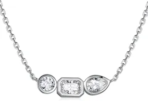 CYW Moissanite/Ruby/Sapphire/Emerald Dainty Pendant Necklace for Women, Novelty Design, Really Authentic Solid 925 Sterling Silver, 16"/18"/20" Adjustable, Birthday Anniversary Valentines Gift