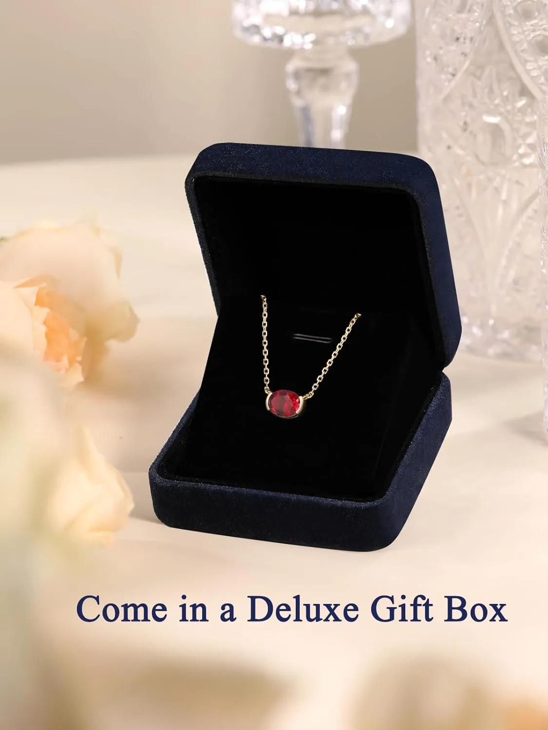 CYW Moissanite/Ruby/Sapphire/Emerald Dainty Pendant Necklace for Women, Novelty Design, Really Authentic Solid 925 Sterling Silver, 16"/18"/20" Adjustable, Birthday Anniversary Valentines Gift