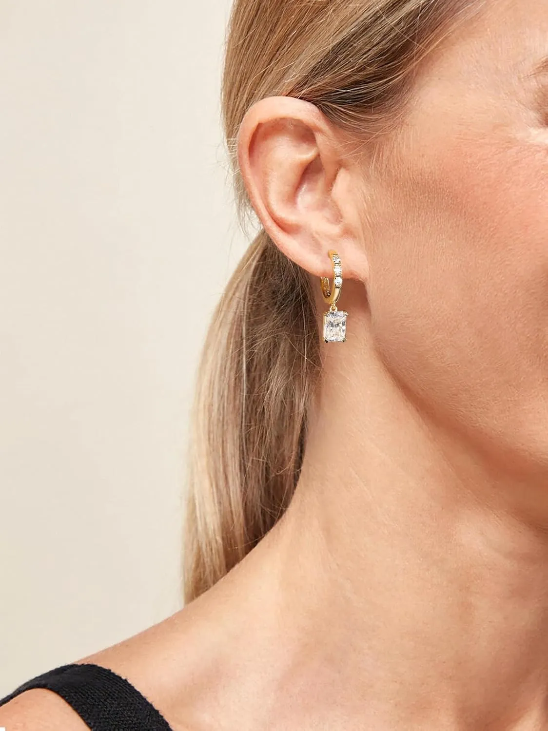 D Color VVS1 Clarity Moissanite Sparkle Dangle Hoop Earrings for Women, Radiant Cut/Pear Cut/Round Cut/Star/Sun, Solid 925 Sterling Silver, Anniversary Valentines Mother's Day Jewelry