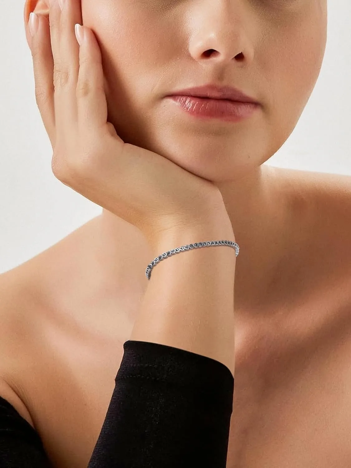 D Color VVS1 Clarity Moissanite Tennis Bracelet for Women, Really Authentic Solid 925 Sterling Silver, 5.5-7.5inch (14-19cm), Birthday Anniversary Valentines Mothers Day Ideal Gift for Her