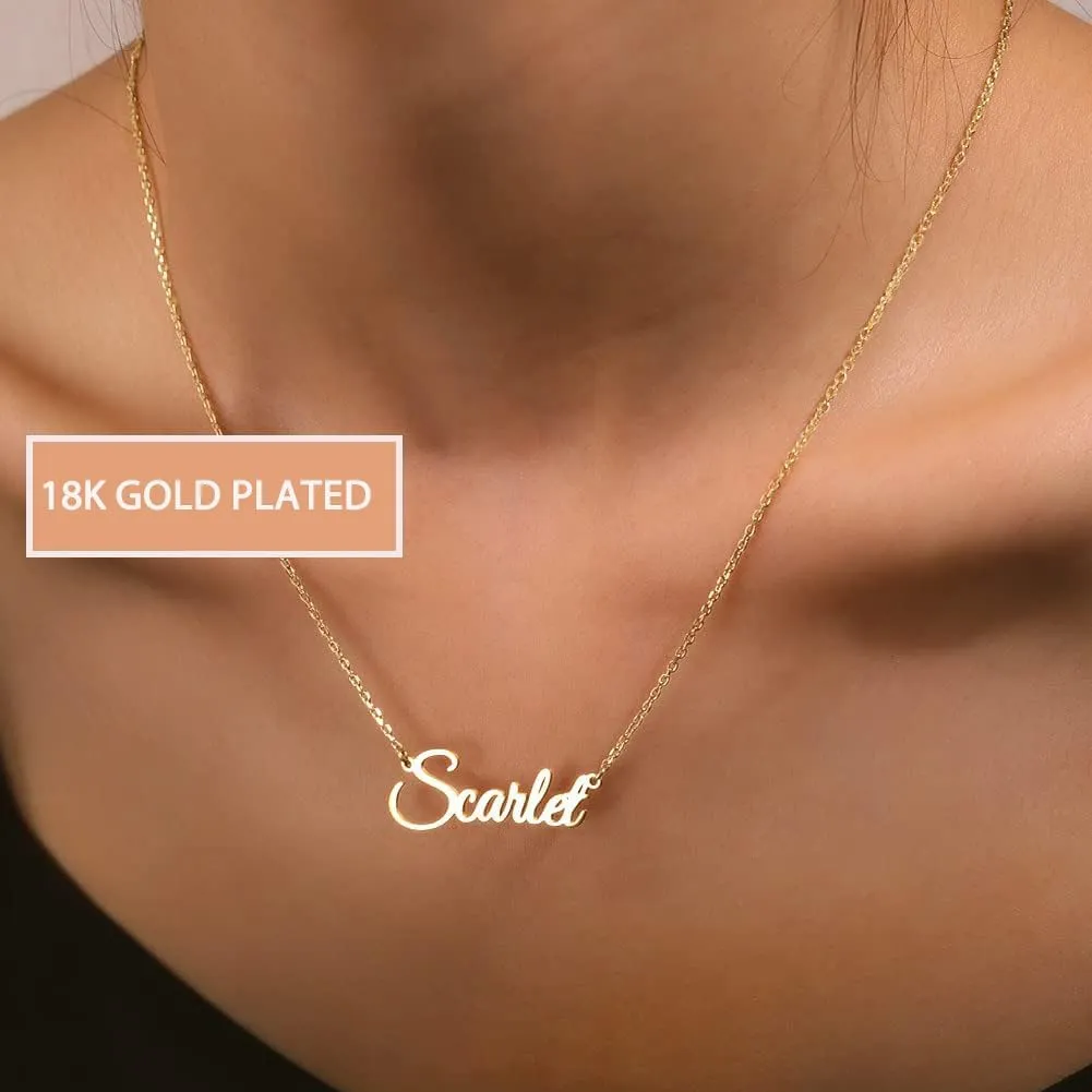DayOfShe Custom Name Necklace for Women Gifts, 18K Gold Plated Layered Names Necklace Personalized Gifts for Birthday