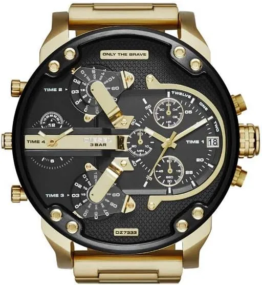 Diesel Mr. Daddy 2.0 Men's Watch with Oversized Chronograph Watch Dial and Stainless Steel, Silicone or Leather Band