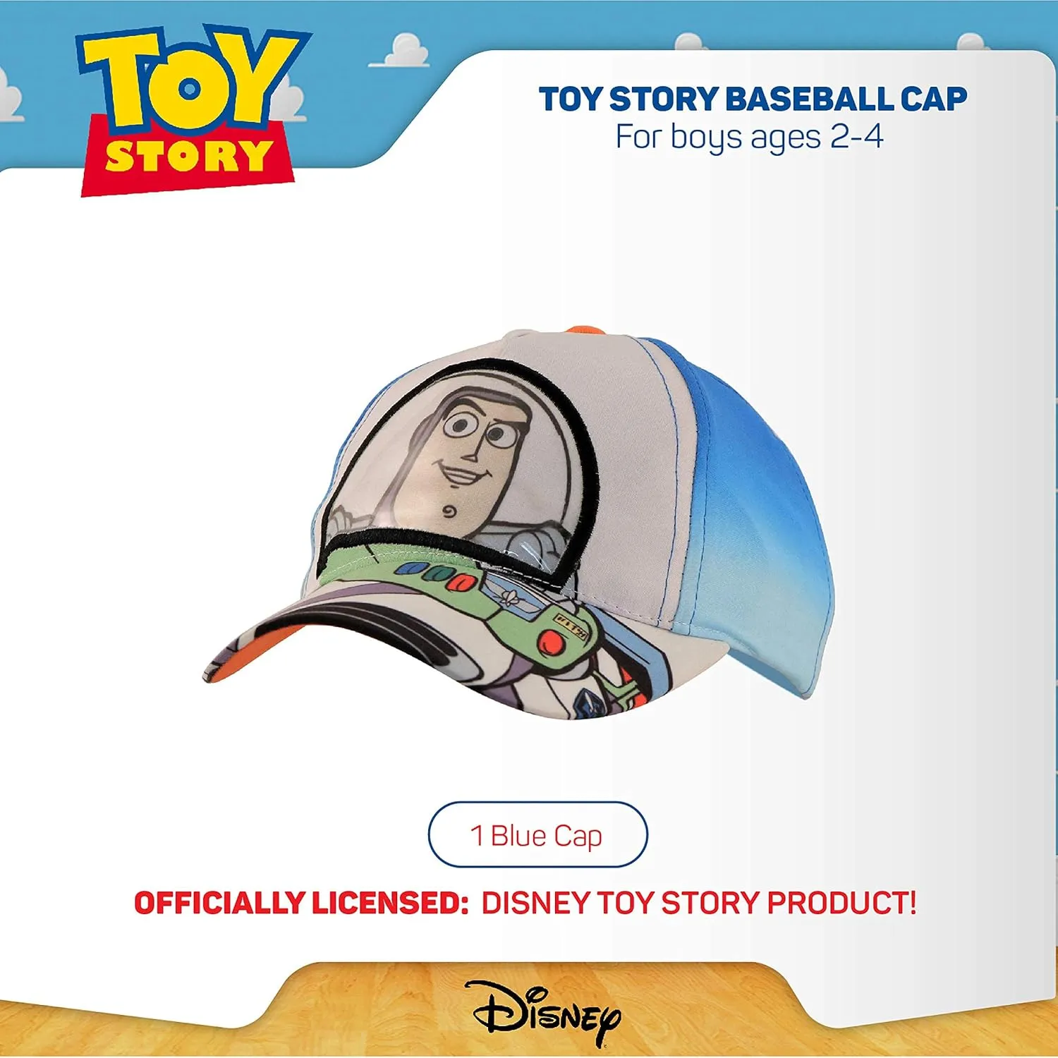 Disney Boys Baseball Hat, Lightning McQueen Adjustable Cap For Toddler 2-4 Or Kids Ages 4-7