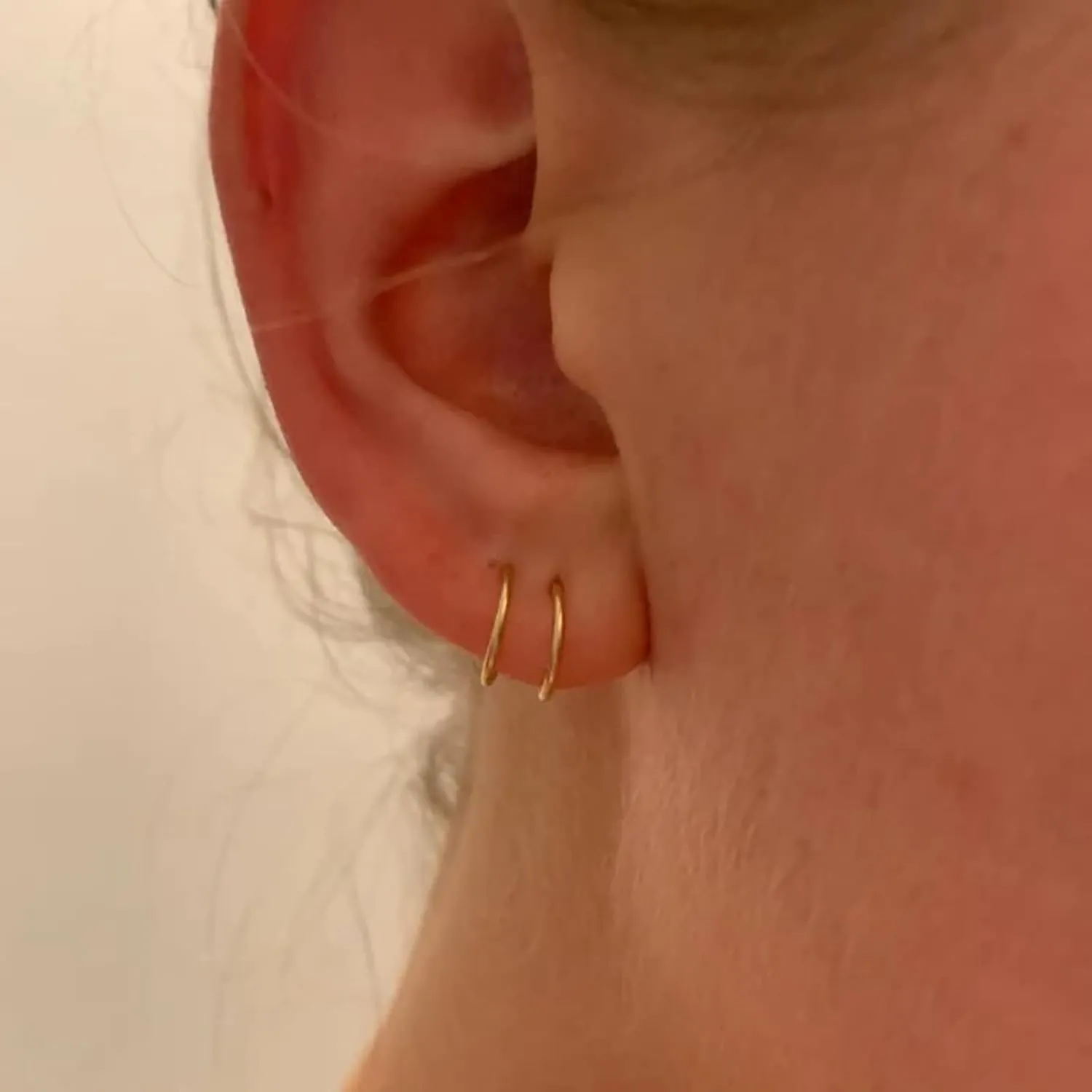 Double Hoop Earrings, Gold & Silver, 12mm, Stainless Steel, Hoop Earring Design, Perfect for Single Piercing or Two, Wrap Back Finding