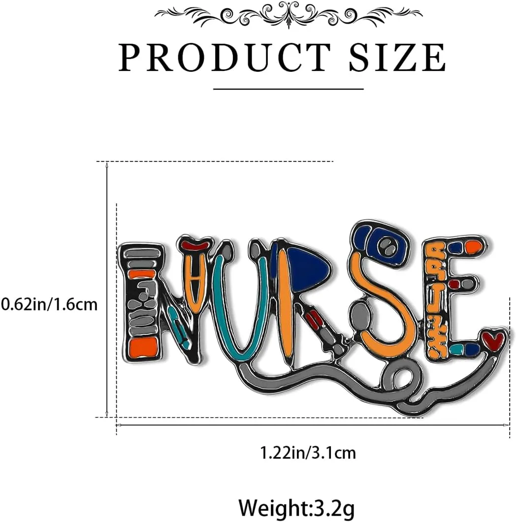 Dr's gift Medical Letter Pins Science Enamel Pin Medical Tools Brooch Lapel Bag Badge Word Design Gift Decoration for Nurse Doctors Med Students