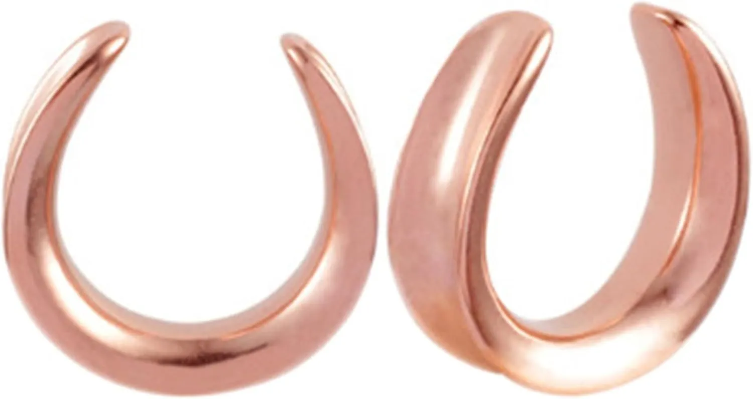 Ear Tunnels, 2PCS Ear Gauges Surgical Steel Polished U Shape Ear Gauges Piercings Jewelry