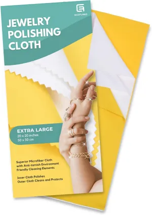 Eco-Fused Jewelry Polishing Cloth - Super Extra Large - Jewelry Cleaner Cloth -Polish Clean and Protect Jewelry, Gold, Sterling Silver, Platinum, Fine Metals -19.7 x 19.7 (50 x 50 cm)