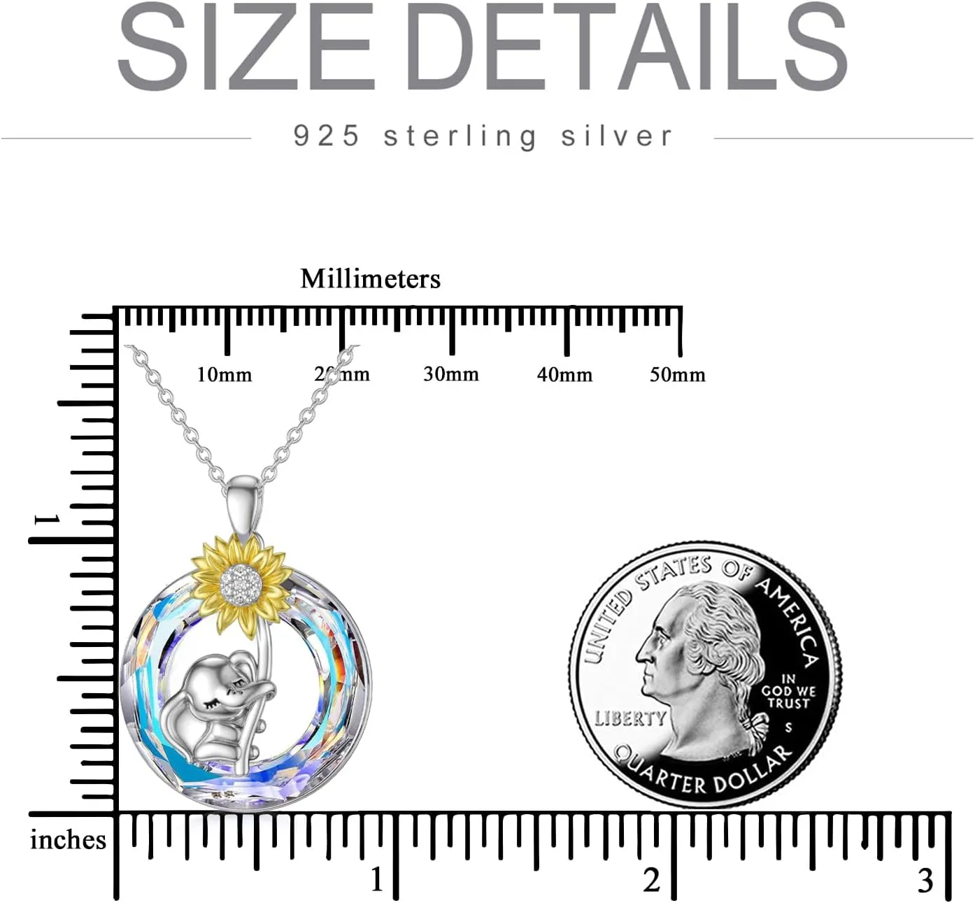 Elephant Necklace 925 Sterling Silver Elephant Pendant Jewelry for Women Christmas Birthday Gifts