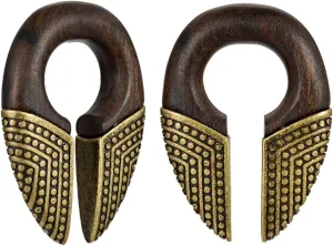ERKUOO 1 Pair Ear Weights for Stretched Heavy Hanger Wood Ear Gauges Plugs Ear Tunnels Body Piercing Fashion Jewelry 9/16"(14mm)