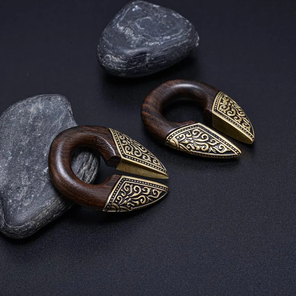 ERKUOO 1 Pair Ear Weights for Stretched Heavy Hanger Wood Ear Gauges Plugs Ear Tunnels Body Piercing Fashion Jewelry 9/16"(14mm)