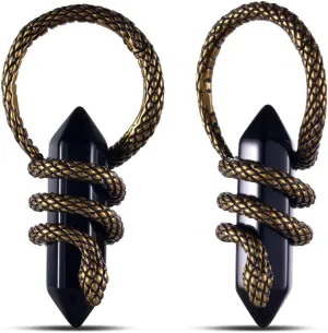 ERKUOO 2PCS Delicate Dragon Type Ear Weights Gauges Hangers for Stretched Dangle Ears Punk Ear Tunnel Plug Taper Ring Expander Earrings Piercings For Women Men 8g(3mm),4g(5mm)