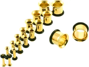 Expander Gauges, 18PCS Stainless Steel Gauges 1.6mm-10mm Hoop Ear Piercing Set Ear Gauge 14G-00G Piercing Jewelry