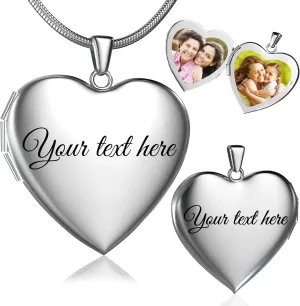 Fanery Sue Heart Locket Necklace That Holds Pictures,Picture Pendant Custom Locket Jewelry Gifts for Women