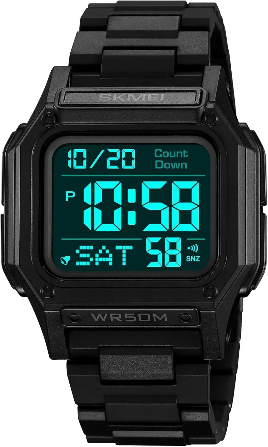 FANMIS Men's Military Sports Watch Multi-Functional Digital Square Face Electronics Watches LED Back Light Waterproof Watch Student Outdoor Electronic Watch