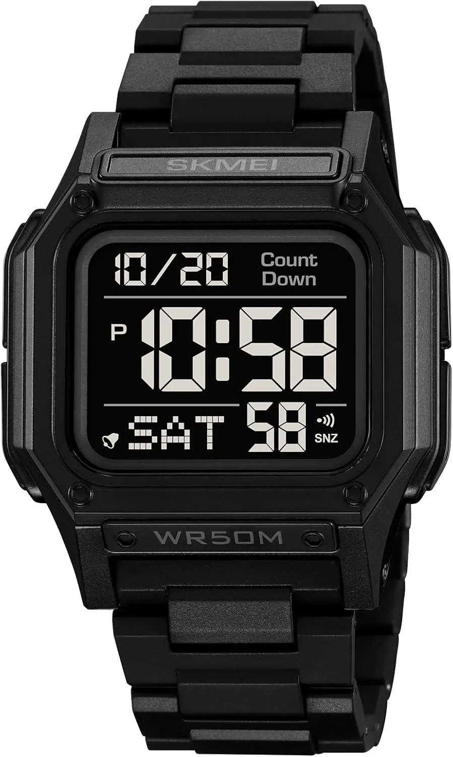 FANMIS Men's Military Sports Watch Multi-Functional Digital Square Face Electronics Watches LED Back Light Waterproof Watch Student Outdoor Electronic Watch