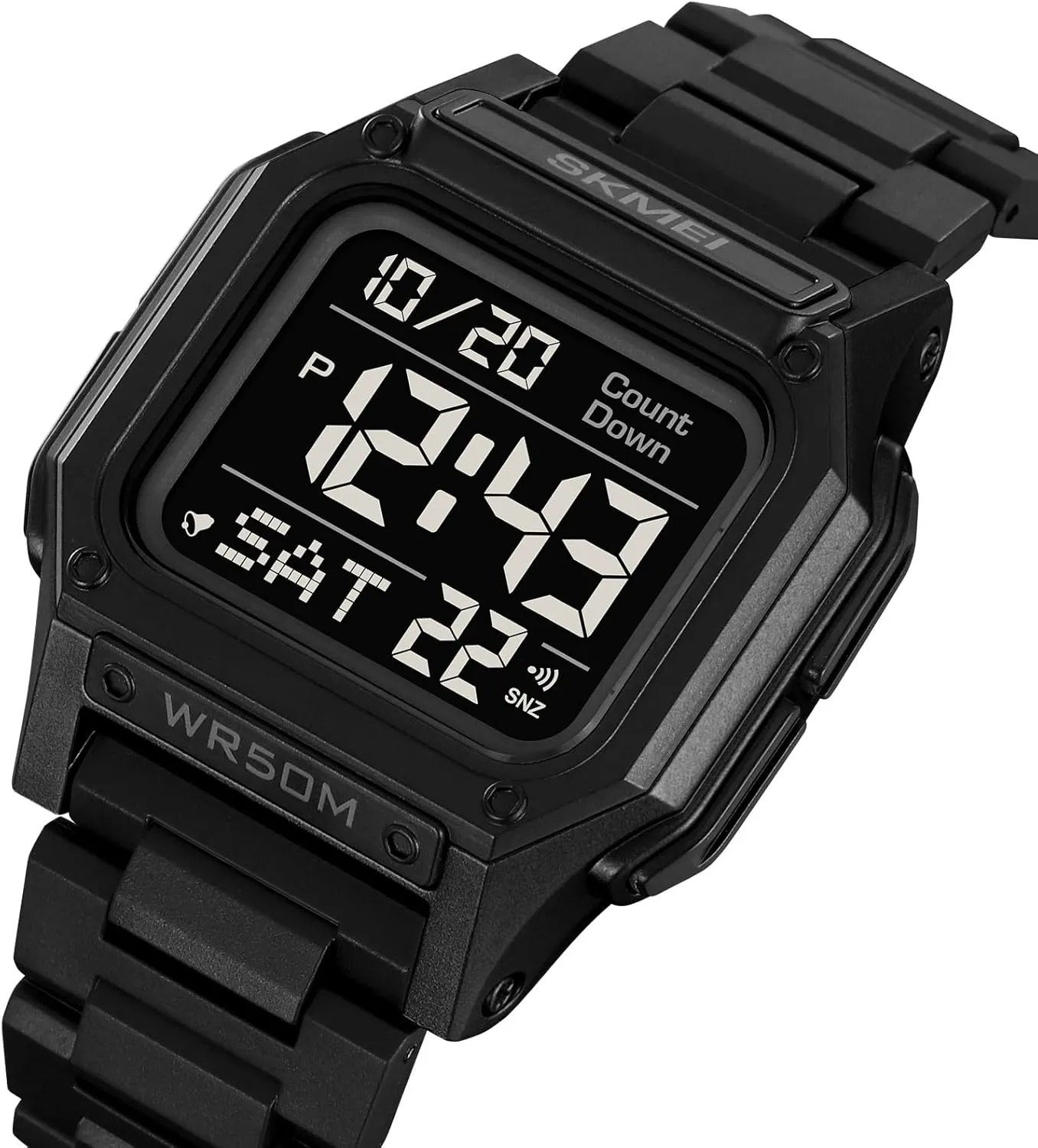 FANMIS Men's Military Sports Watch Multi-Functional Digital Square Face Electronics Watches LED Back Light Waterproof Watch Student Outdoor Electronic Watch
