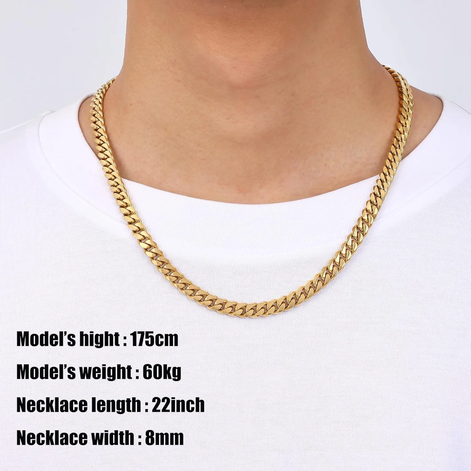 Fiusem 3.5mm Cuban Link Chains for Men, Silver Tone/Black/14K Gold Plated Stainless Steel Necklace Chain, Mens Necklace 16, 18, 20, 22, 24, 26, 28 Inch