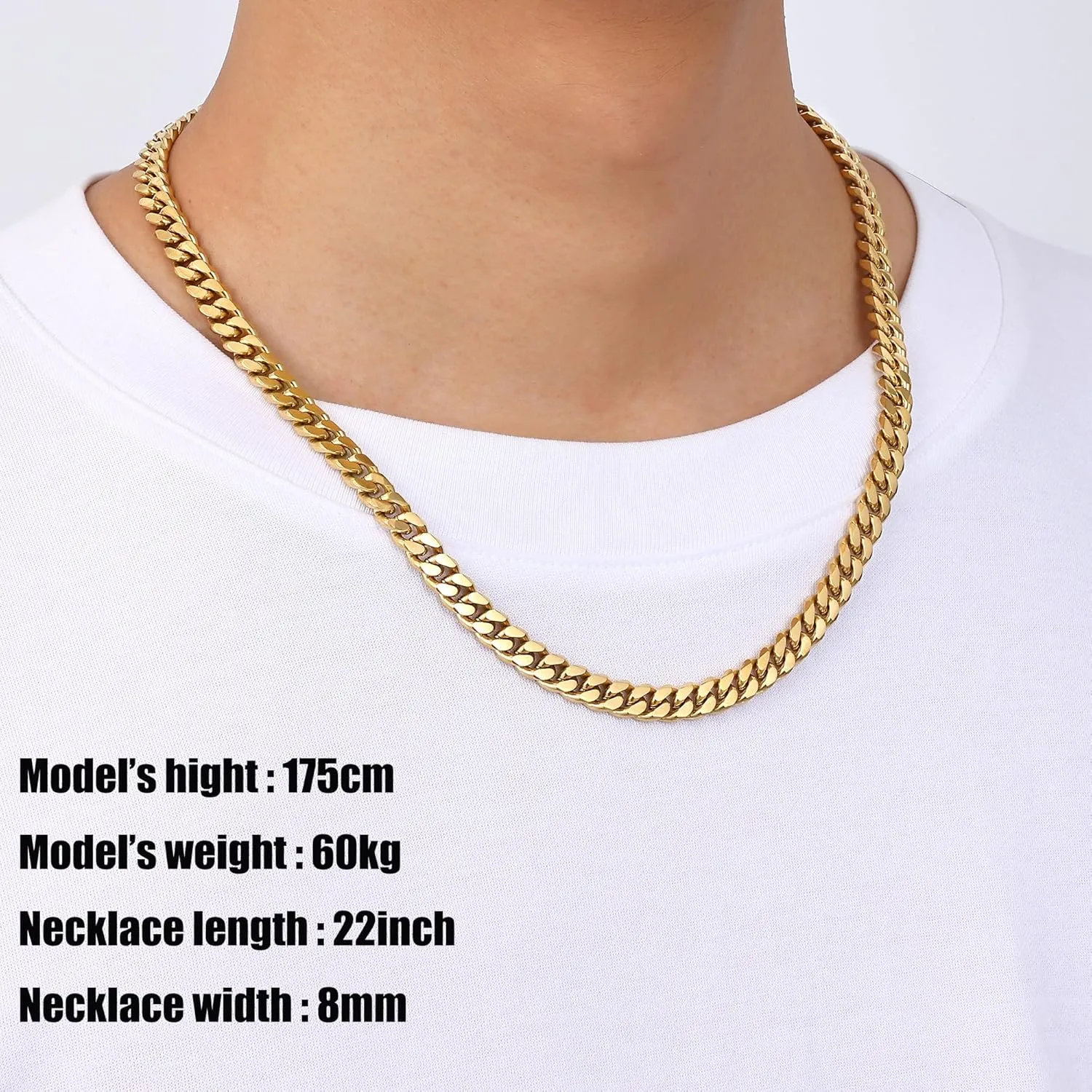 Fiusem 3.5mm Cuban Link Chains for Men, Silver Tone/Black/14K Gold Plated Stainless Steel Necklace Chain, Mens Necklace 16, 18, 20, 22, 24, 26, 28 Inch