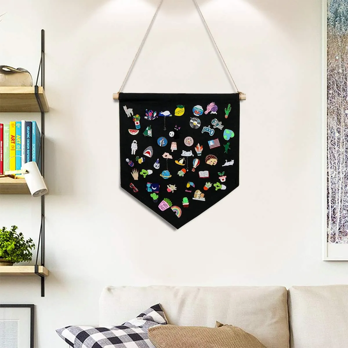 FLYPARTY Enamel Pin Wall Display Banner -Blank Canvas Banner for Display Pins Buttons