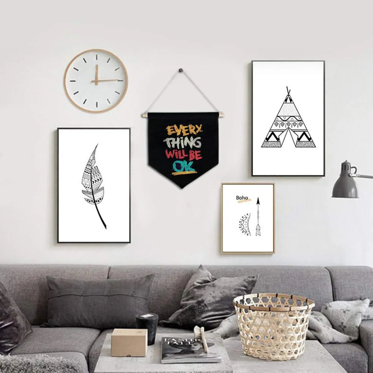 FLYPARTY Enamel Pin Wall Display Banner -Blank Canvas Banner for Display Pins Buttons