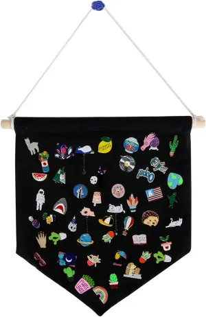 FLYPARTY Enamel Pin Wall Display Banner -Blank Canvas Banner for Display Pins Buttons
