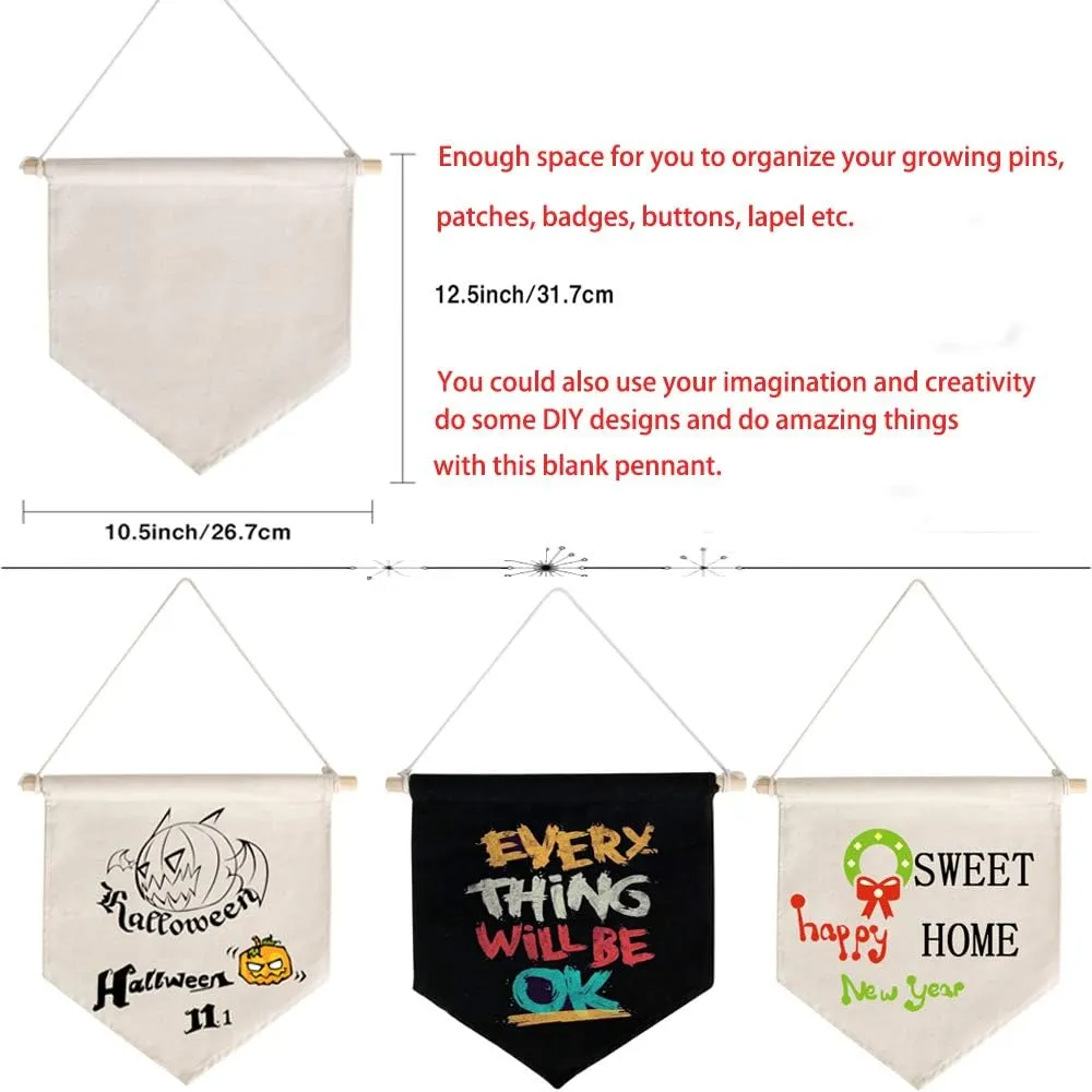 FLYPARTY Enamel Pin Wall Display Banner -Blank Canvas Banner for Display Pins Buttons