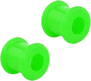 Forbidden Body Jewelry Set of 0G Ultra Soft Comfort Fit Silicone Ear Gauges, 0 Gauge 8mm Flat Double Flared Tunnel Plug Earrings