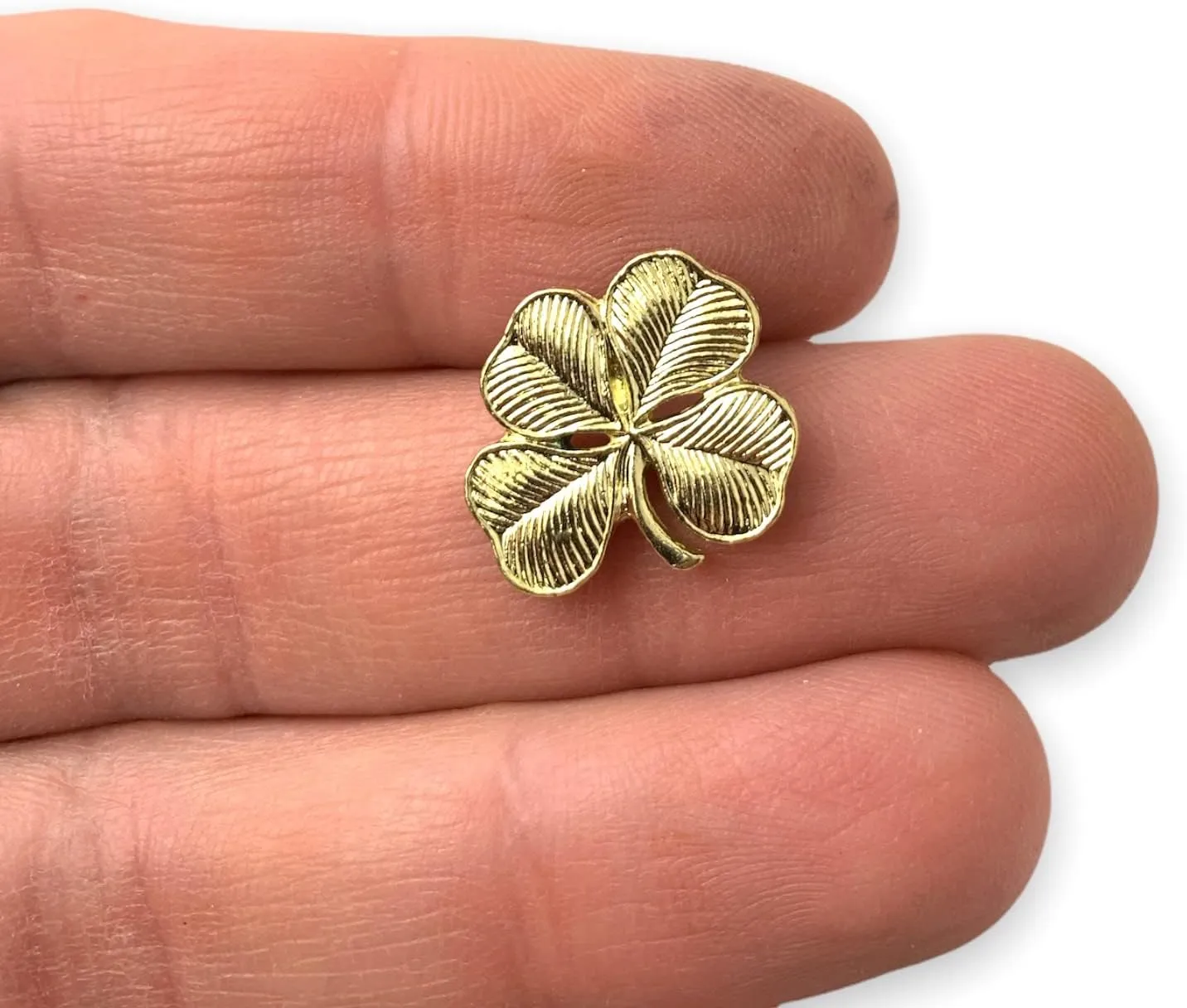 Four Leaf Clover Shamrock Lapel Pin  Lucky Gold Pin for Saint Patrick's Day  Irish Brooch for Hats, Jackets, and Backpacks by StockPins  Made in USA