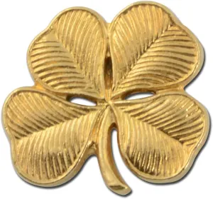 Four Leaf Clover Shamrock Lapel Pin  Lucky Gold Pin for Saint Patrick's Day  Irish Brooch for Hats, Jackets, and Backpacks by StockPins  Made in USA