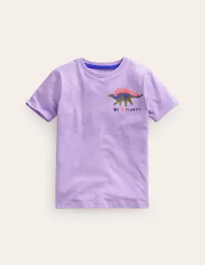 Front & Back Printed T-shirt-Misty Lavender