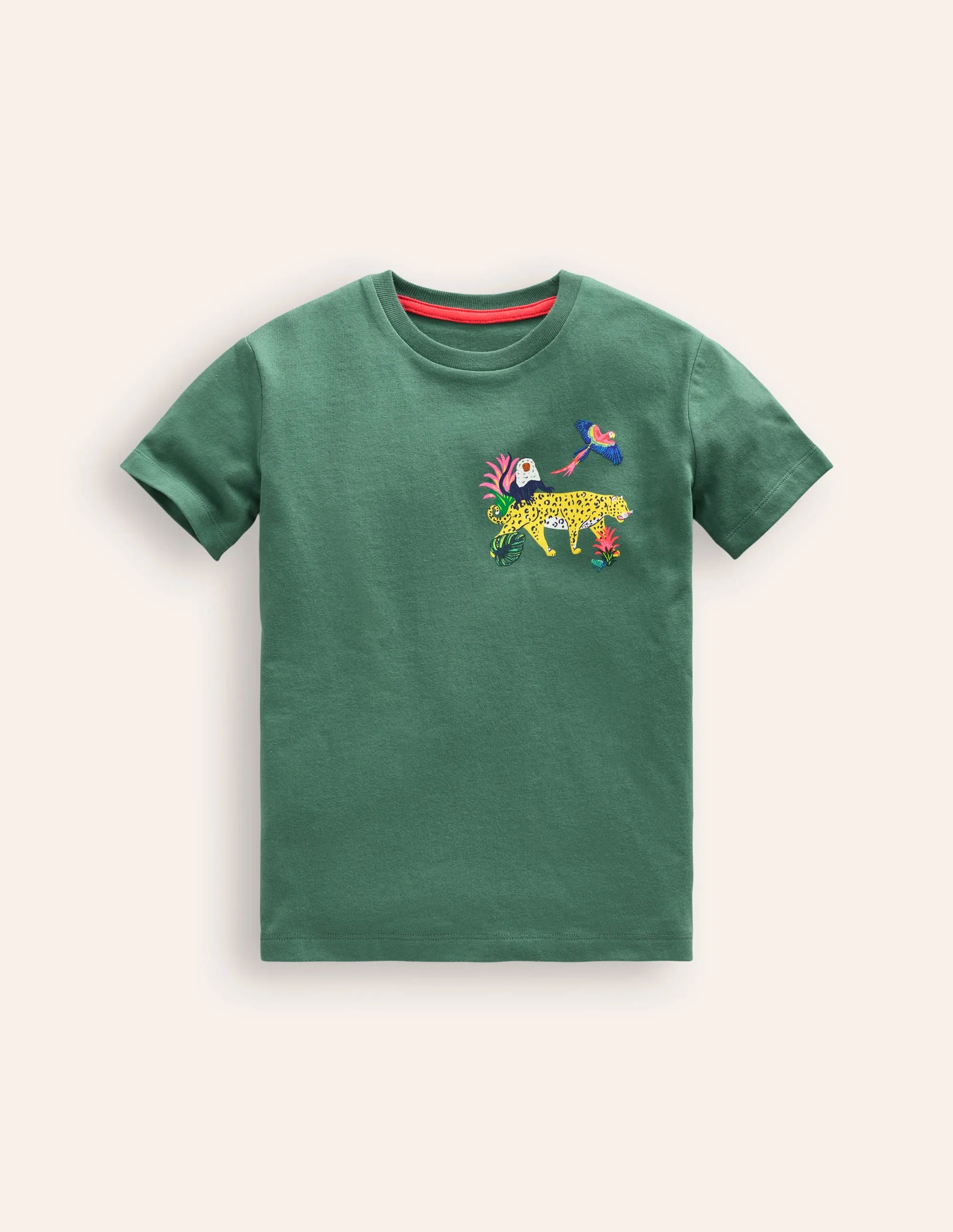 Front & Back Printed T-shirt-Spruce Green Amazon