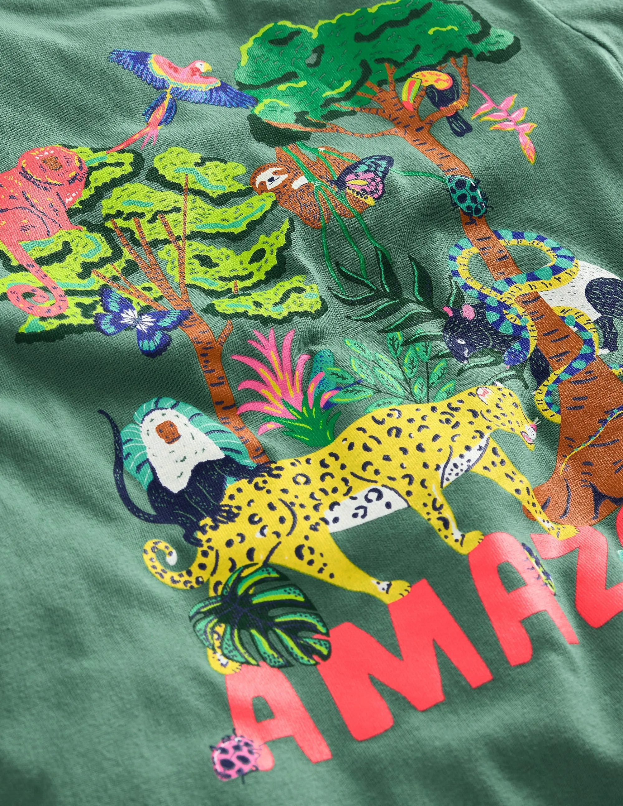Front & Back Printed T-shirt-Spruce Green Amazon