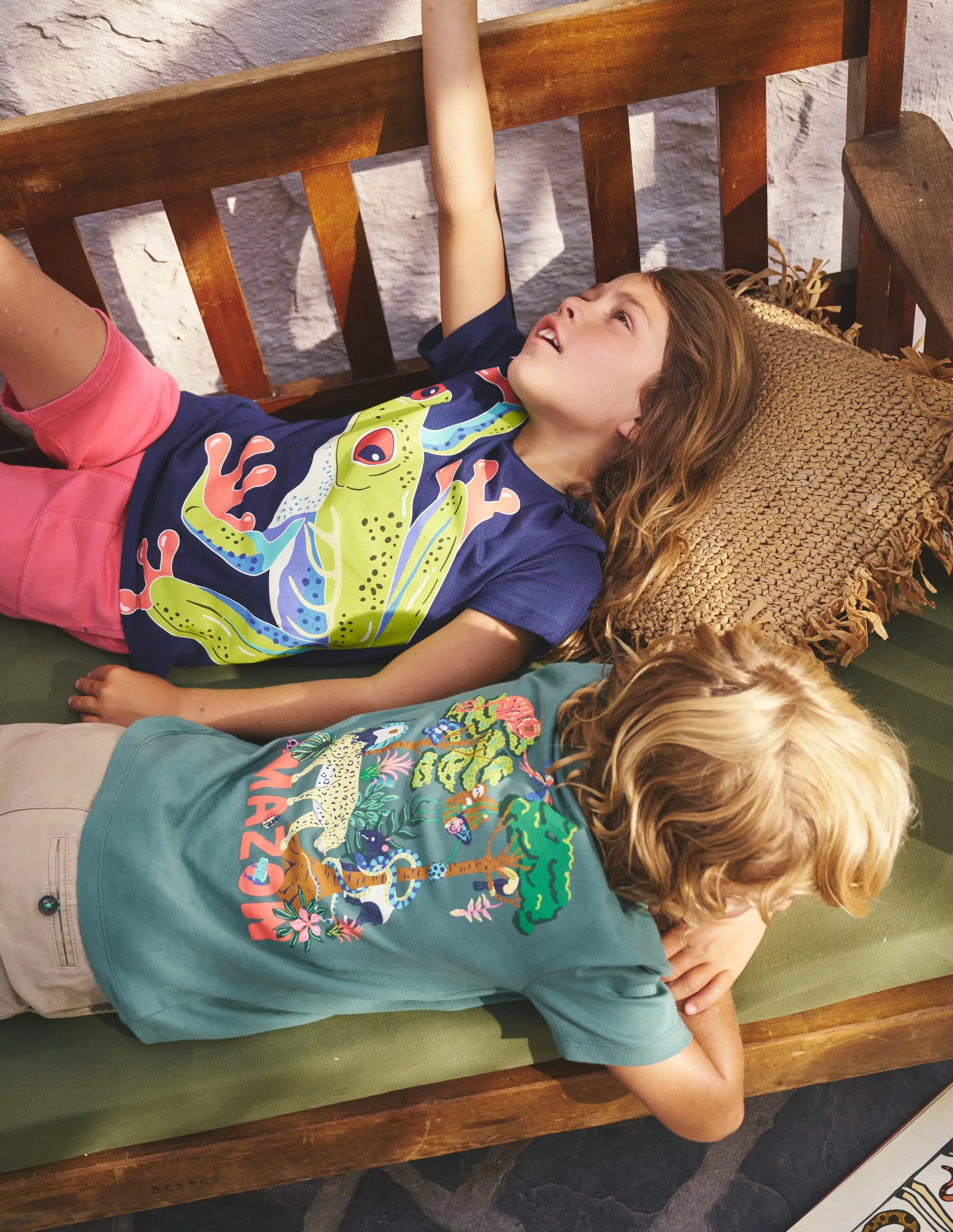 Front & Back Printed T-shirt-Spruce Green Amazon