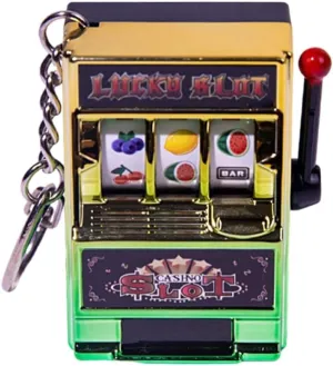 Fruit Slot Machines Keychain Charm Portable Fun Game Pendant Keyring Entertainment Accessory for Kids and Adults