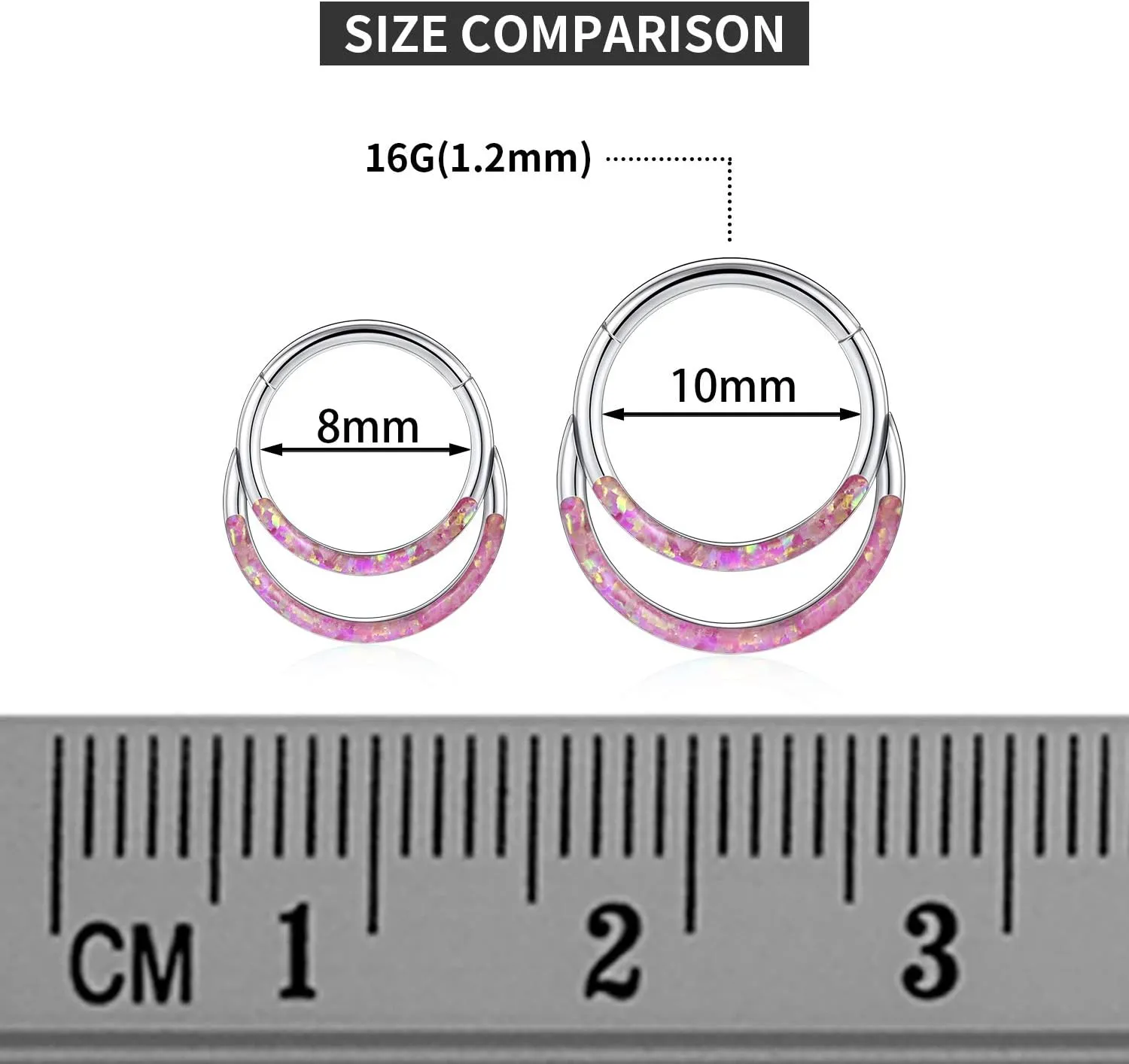 FUNLMO 316L Surgical Steel Septum Ring Double Hoop Nose Ring Daith Tragus Helix Rook Conch Piercing Jewelry Cartilage Hoop Earring