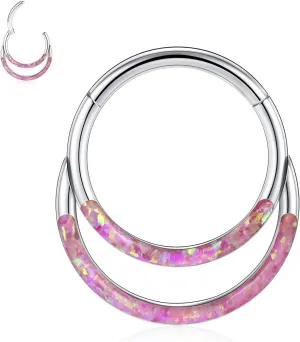 FUNLMO 316L Surgical Steel Septum Ring Double Hoop Nose Ring Daith Tragus Helix Rook Conch Piercing Jewelry Cartilage Hoop Earring