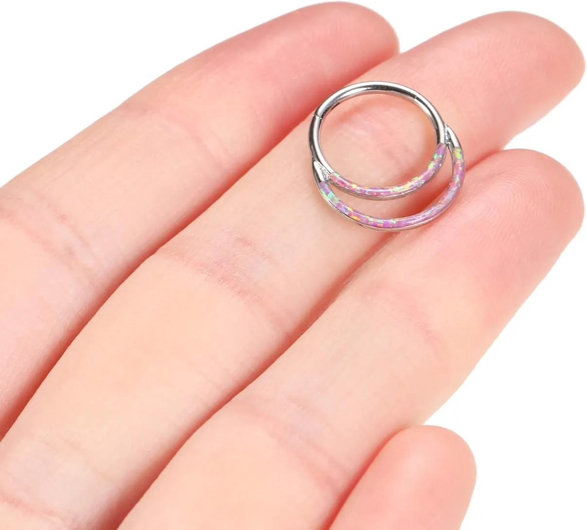FUNLMO 316L Surgical Steel Septum Ring Double Hoop Nose Ring Daith Tragus Helix Rook Conch Piercing Jewelry Cartilage Hoop Earring
