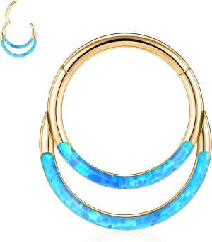 FUNLMO 316L Surgical Steel Septum Ring Double Hoop Nose Ring Daith Tragus Helix Rook Conch Piercing Jewelry Cartilage Hoop Earring