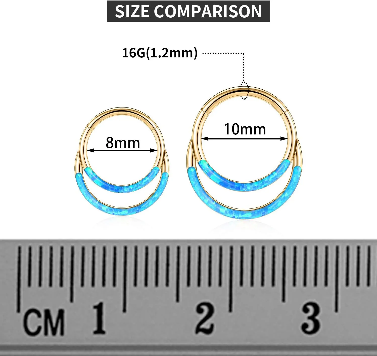 FUNLMO 316L Surgical Steel Septum Ring Double Hoop Nose Ring Daith Tragus Helix Rook Conch Piercing Jewelry Cartilage Hoop Earring