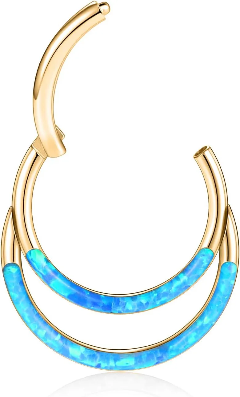 FUNLMO 316L Surgical Steel Septum Ring Double Hoop Nose Ring Daith Tragus Helix Rook Conch Piercing Jewelry Cartilage Hoop Earring