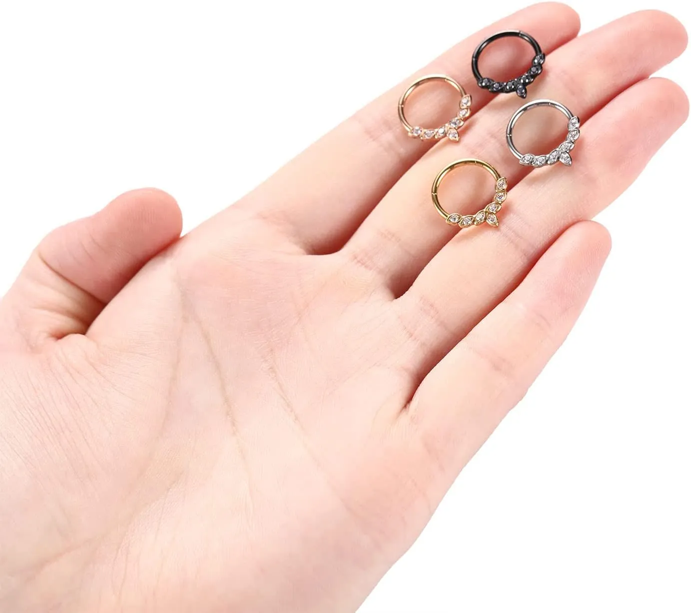 FUNLMO Septum Ring Daith Rook Helix Conch Tragus Piercing Jewelry 316L Surgical Steel Nose Ring Hoop Cartilage Earring 20G 18G 16G 14G